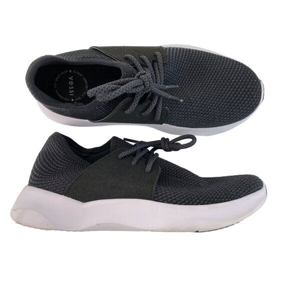 Vessi Everyday Womens Sneakers Size 7 Black  White Knit Lightweight Waterproof - Picture 1 of 9